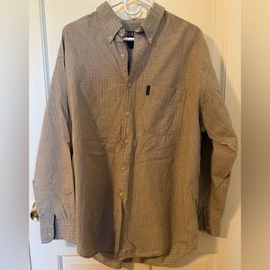 Vintage Chaps Ralph Lauren Tan Checkered Shirt